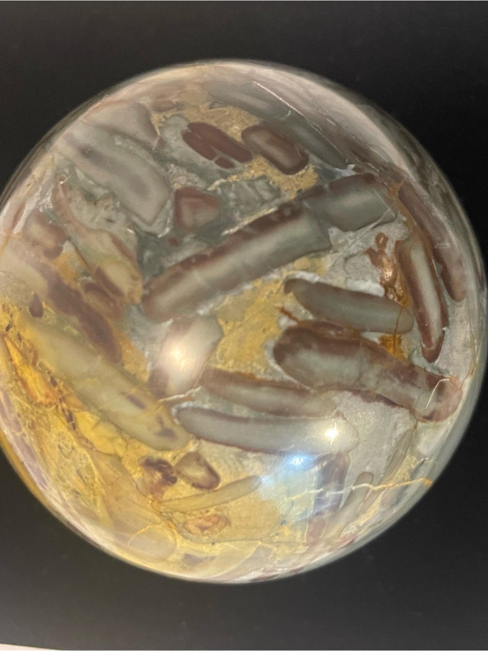 Polychrome Jasper Polished Stone Sphere - Brown and Gold Accent